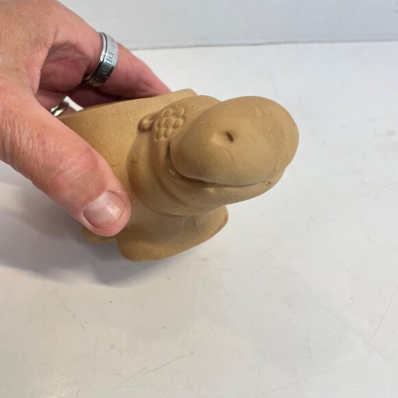 Vintage Ceramic Hippy Hippo Planter with Floral Embossed Design - Picture 7 of 13